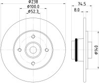 MDC2266 MINTEX Bremsscheibe HINTEN RENAULT CLIO II 2...