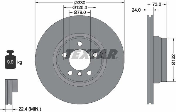 TEXTAR Bremsscheibe BMW 2er F22 F23 + 3er F30 F31 F34 +4er F32 F33 F36 VORNE