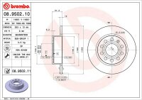 BREMBO Bremsscheiben HINTEN VW GOLF 5 / 6 1K1 5K1 AUDI A3...