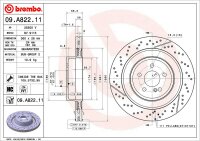 BREMBO Bremsscheibe HINTEN MERCEDES-BENZ 63 AMG W212 S212...