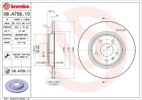 BREMBO Bremsscheibe HINTEN AUDI A4 B8 8K + Q5 8RB + A5 8T 8F + A6 C7 + A7 4G