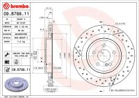 BREMBO Bremsscheibe HINTEN MERCEDES-BENZ A-KLASSE W176...