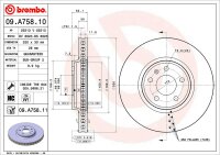 BREMBO Bremsscheibe VORNE AUDI A4 8K B8 + A5 8T + Q5 8R...