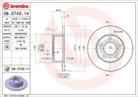 BREMBO Bremsscheibe HINTEN AUDI 100 + A6 C4 + SKODA SUPERB + VW PASSAT B5 3B