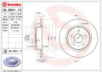 BREMBO Bremsscheibe HINTEN FORD GRAND / C-MAX 2 + KUGA 2 II TRANSIT CONNECT