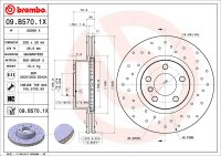 BREMBO XTRA LINE Bremsscheibe GELOCHT VORNE BMW X3 F25 X4...