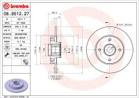 BREMBO Bremsscheibe HINTEN CITROEN C3 C4 OPEL CROSSLAND X PEUGEOT 307 208 207