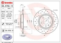 BREMBO Bremsscheibe HINTEN AUDI A4 B8 A5 8T 8F + A6 C7 +...