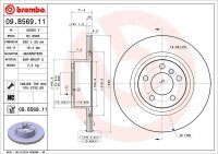 BREMBO Bremsscheibe HINTEN BMW X3 F25 + X4 F26...