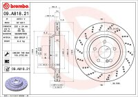 BREMBO Bremsscheibe HINTEN MERCEDES BENZ SL R230 280 300 350 SL 500