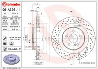 BREMBO Bremsscheibe HINTEN MERCEDES-BENZ C-KLASSE W204...