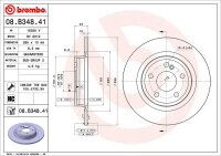 BREMBO Bremsscheibe HINTEN MERCEDES-BENZ A / B-KLASSE...