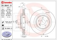 BREMBO Bremsscheibe HINTEN MERCEDES-BENZ S-KLASSE W221 Coupe C216 + SL R230