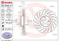 BREMBO Bremsscheibe VORNE MERCEDES-BENZ C E S KLASSE W204...