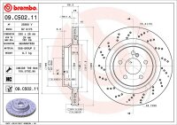 BREMBO Bremsscheibe HINTEN MERCEDES-BENZ CLS C219 + E / S...