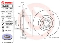 BREMBO Bremsscheibe VORNE AUDI A6 Allroad C6 4FH A6 C6 4F2 / Avant 4F5 A8 D3