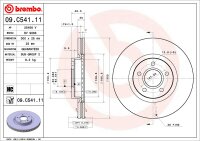 BREMBO Bremsscheibe VORNE FORD KUGA C-MAX FOCUS + TRANSIT...