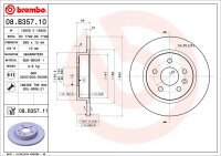 BREMBO Bremsscheibe HINTEN OPEL MOKKA / MOKKA X J13 +...