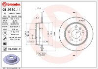 BREMBO Bremsscheibe HINTEN MERCEDES-BENZ A W169 B KLASSE...