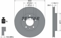 TEXTAR Bremsscheibe HINTEN VW MULTIVAN TRANSPORTER T5 /...