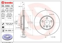 BREMBO Bremsscheibe VORNE BMW F40 F44 F45 F46 X1 F48 X2...