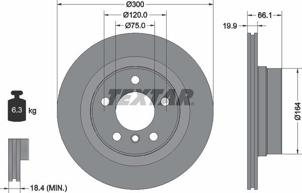 TEXTAR Bremsscheibe HINTEN BMW 1er F20/21 2er F22/23 3erF30-34 E90 4 F32-36