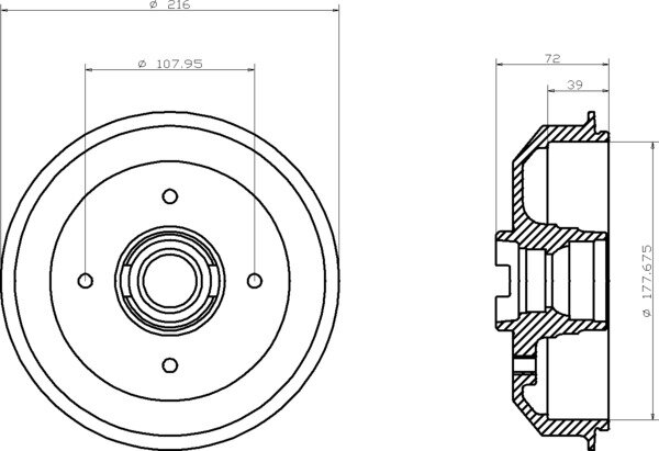 TEXTAR 94005400 Bremstrommel FORD FIESTA (GFBT), (FBD) + Kasten (FVD) (WFVT)